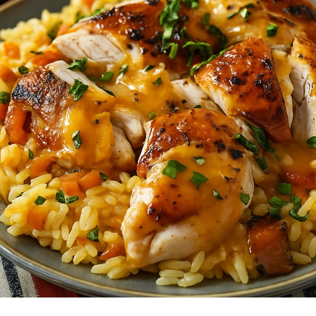 Smothered Chicken and Rice: Easy, Family-Friendly Comfort Food 1 Smothered chicken and rice served with sides