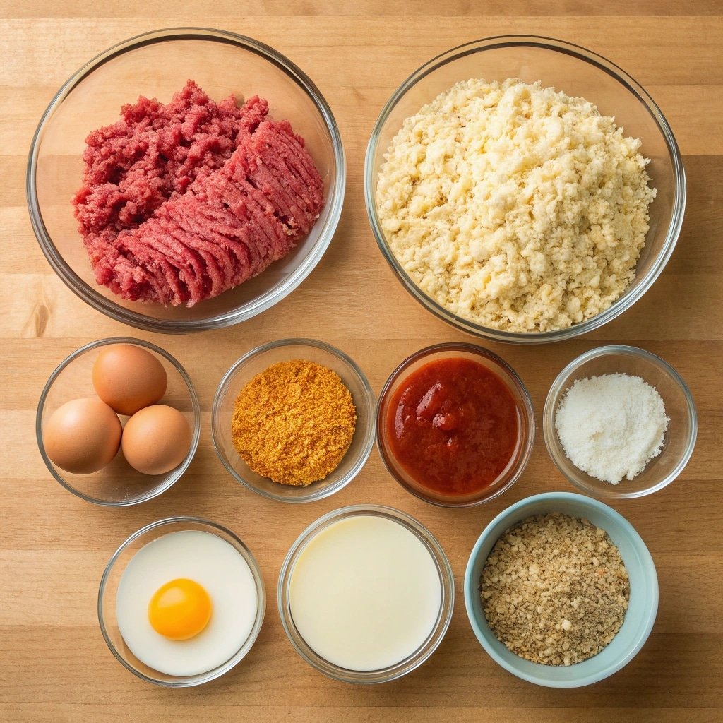Crockpot French Onion Meatloaf That’s Packed with Flavor 2 crockpot french onion meatloaf ingredients laid out