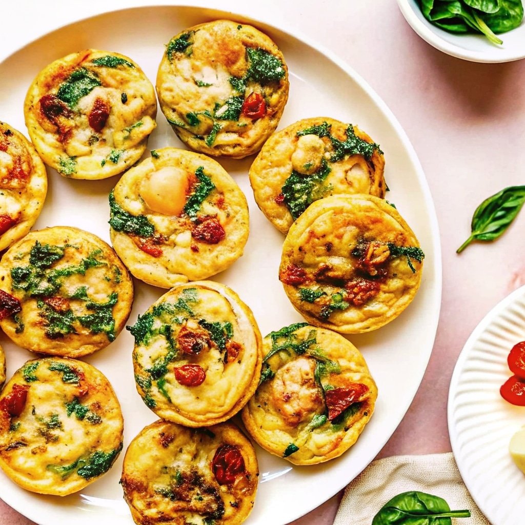 High protein egg bites with cottage cheese on a rustic breakfast table