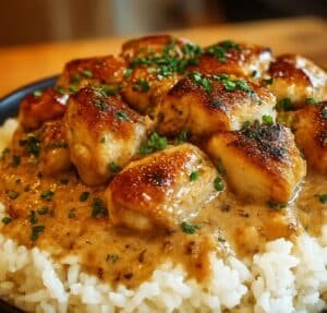 Smothered chicken and rice